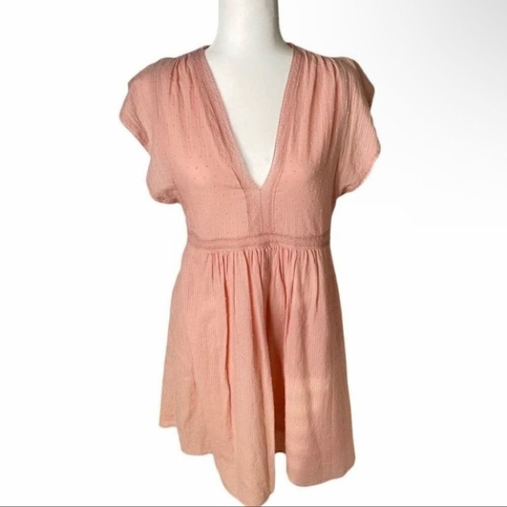 Umgee Dress V-Neck cotton knee length